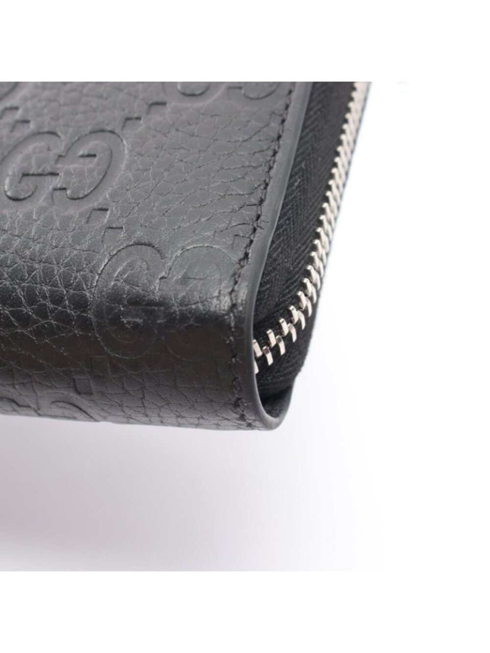 Gucci Round Wallet Imprint Black Leather GG Emblem - Picture 6 of 10